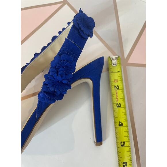 Jessica Simpson Blue Ruffle Heels - Picture 5 of 6